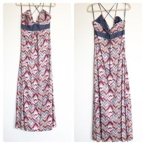 BCBGeneration Chevron Maxi Dress Dusty Purple Sz S